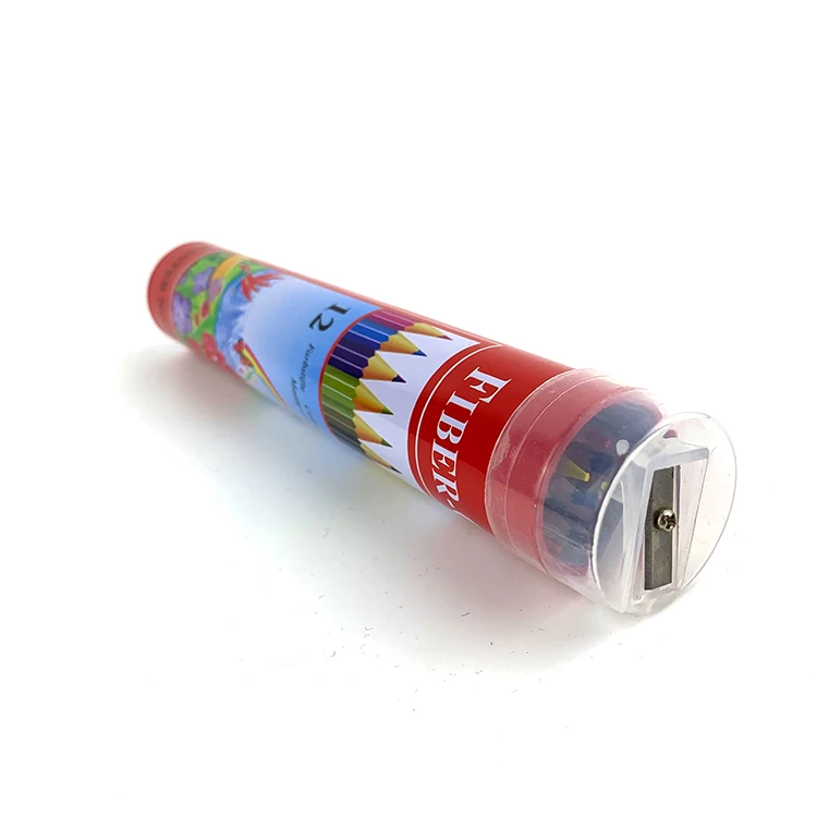 Good Feedback En71 Long Round Soft Lead 12 Colors Pencil for Kids in Tin Tube
