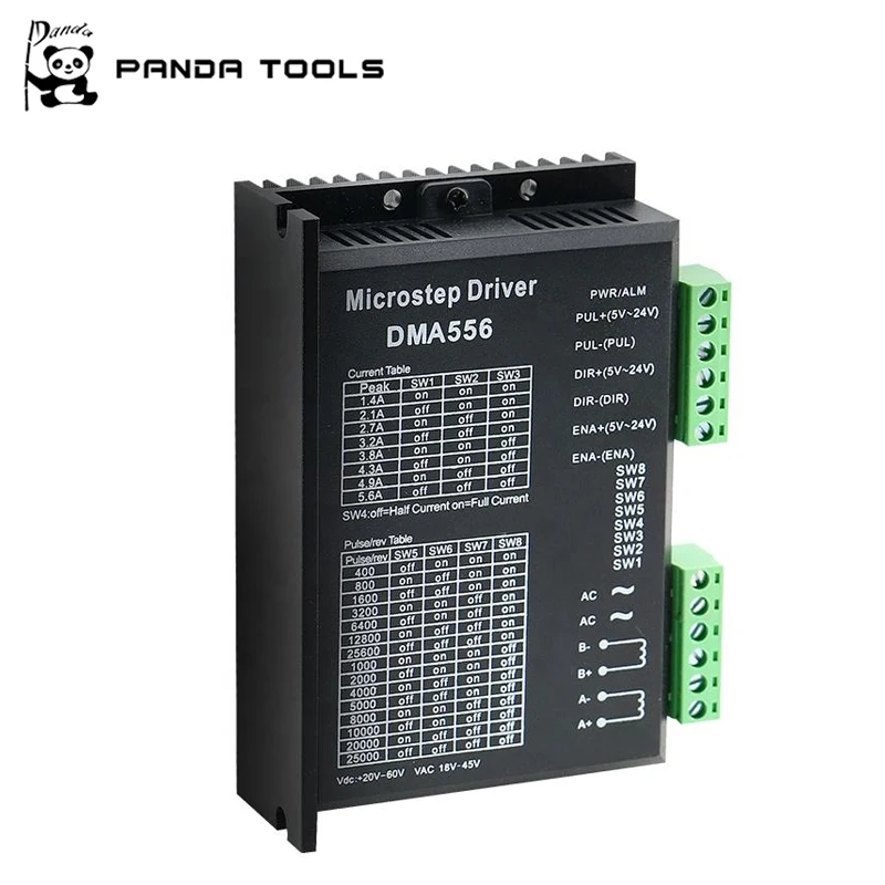 Panda Tools Nema 23 Low Noise Two Phase Digital 18-45V AC Stepping Motor Driver DMA556 For Nema23 Stepper Motor