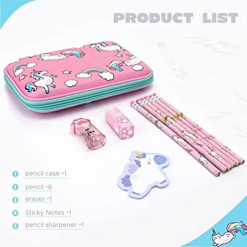 BEYOND Large 3D EVA Unicorn Waterproof Custom Cute Pencil Case Pouch for Girls Kids School