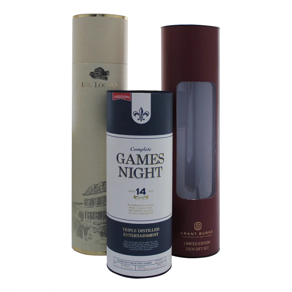 Custom Logo Cardboard Paper Round Tube Scarf Packaging Cylinder Gift Box With Window