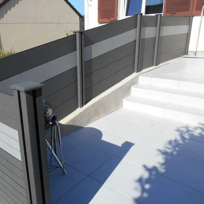 Easily Assembled Feature WPC Fence better than  PVC Coated Frame Finishing vinyl privacy fence