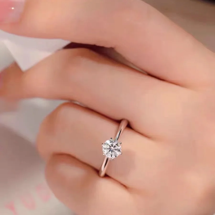 HQ GEMS IGI сертификат 0 5 Carat D VS1 VVS1 CVD HPHT бриллиантовое лабораторное кольцо с бриллиантами