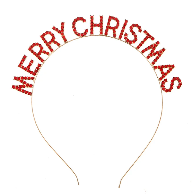 Holiday Tiara Crown Merry Christmas Happy New Year Winter Headband for Women Girls Lady Vibrant Colored Crystal Rhinestone party