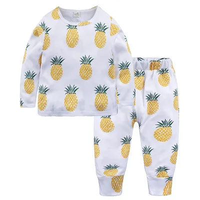 ZXQ29 wholesales Fruit pattern nighty pure cotton household clothing underwear suit for boys and girls