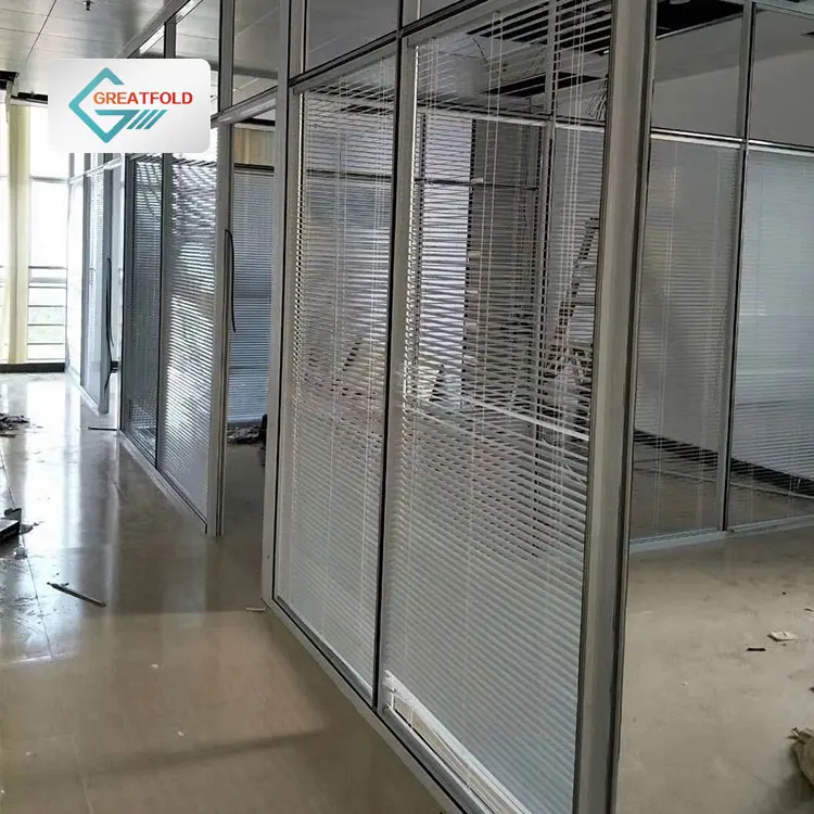 Modern Design OEM Detachable Aluminium Frame Glass Partition Full Height Glazed Office Partition for School & Hospital Use