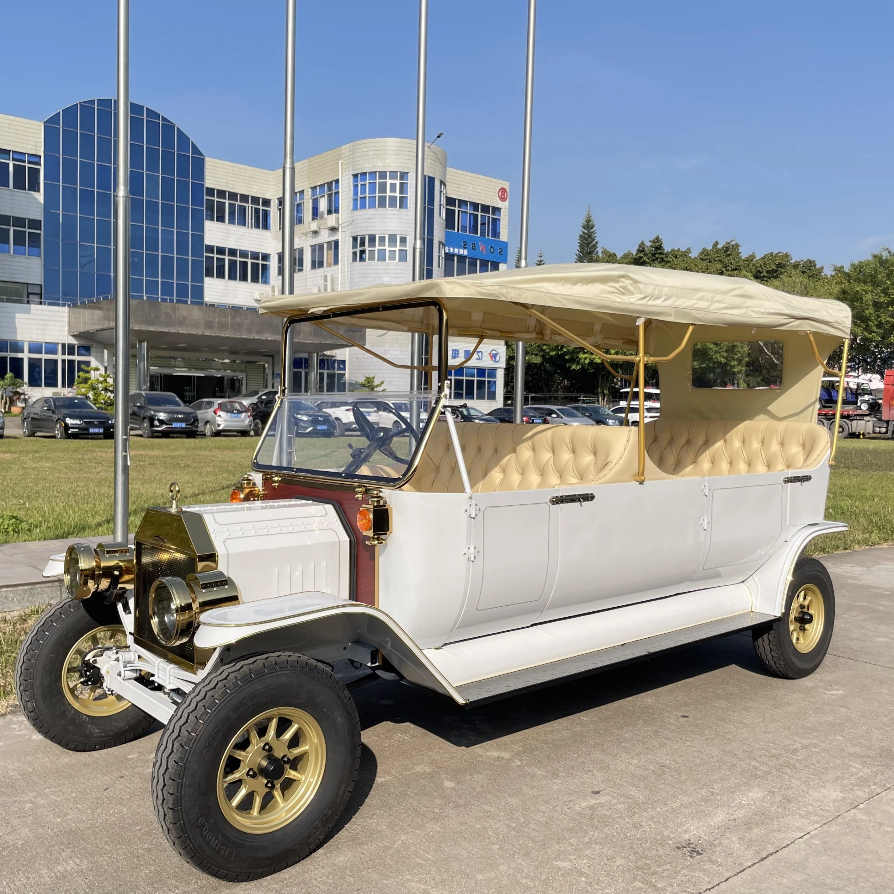 Battery powered street legal romantic 6-8 passengers tourist electrical sightseeing car electric classic vehicle