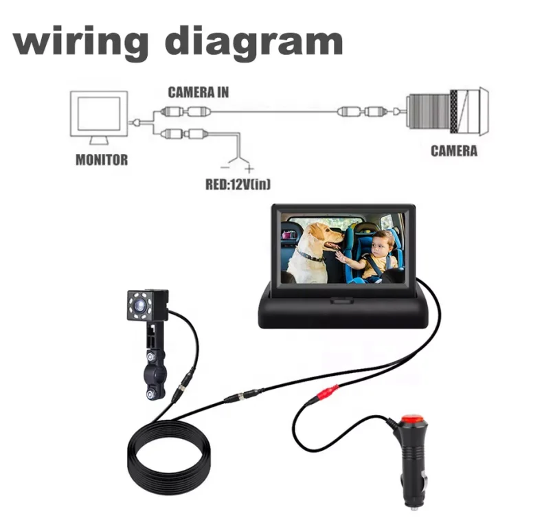 Лидер продаж, Радионяня Amazon, 4,3 дюйма, автомобильный монитор, регулируемое безопасное заднее сиденье, 1080P HD, автомобильный радионяня
