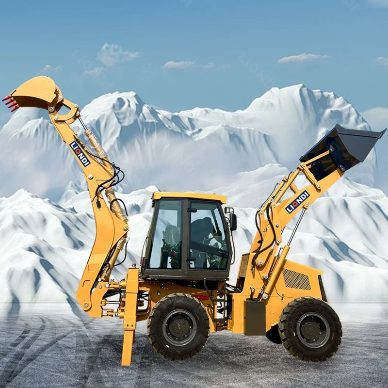 3.2 Ton 3.4T 5T 6T 8TON 4 In 1 Bucket Backhoe Loader Liondi Hydrostatic Transmission Wheel Loader