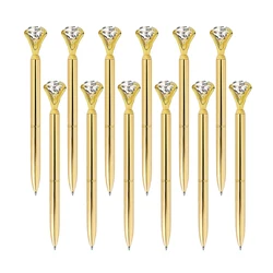 Золотые Изящные алмазные ручки сверху металлические шариковые ручки со стразами для подружек невесты подарки