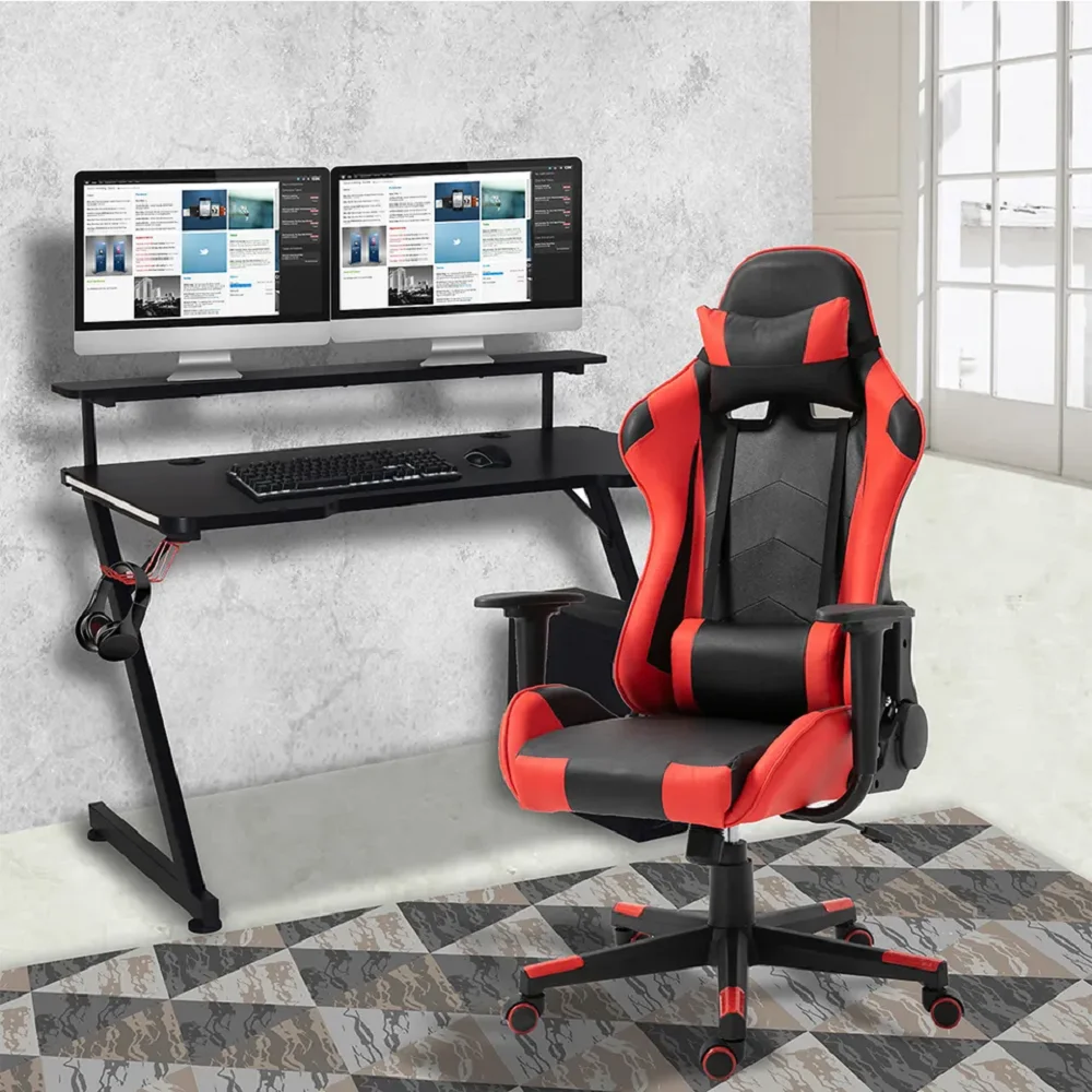 High Quality Modern Home Furniture RGB LED Lights Computer PC Gamer Gaming Table  Computer Desk  Gaming Desk