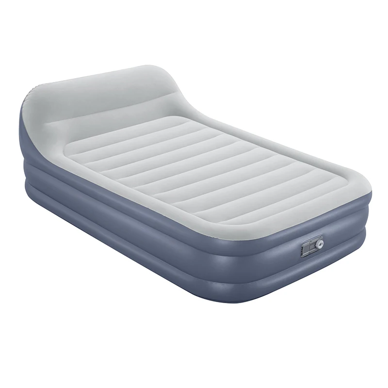 Heavy duty inflatable deluxe queen size airbed mattress inflatable raised air bed indoor inflatable flocking foldable double bed