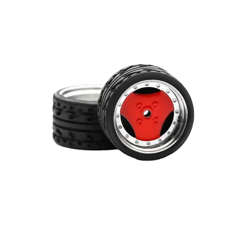 Carlomo 1/64 Wheels with Rubber Tires N-Class Part2 for Model Car Detail-up Accessories Sets Assembly Rims Hot Wheels