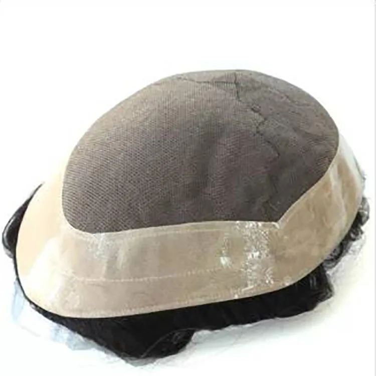 Высокое Качество натуральные волосы моно и ПУ прочные индийские волосы Remy мужские натуральные волосы парика-накладка