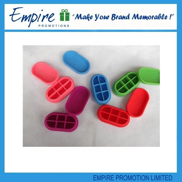 Promotion Silicone Portable Medicine Container Pill Organizer 6 Slots Travel Medical Pill Box Medicine Case Pill Storage Cases