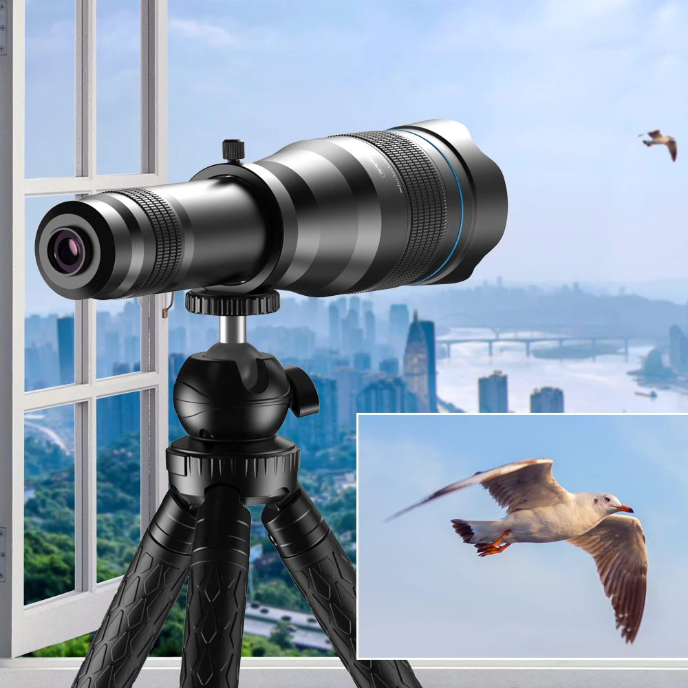 
Apexel High Definition Super Monocular Telescopes 60x telephoto lens for Mobile Phone with Tripod 