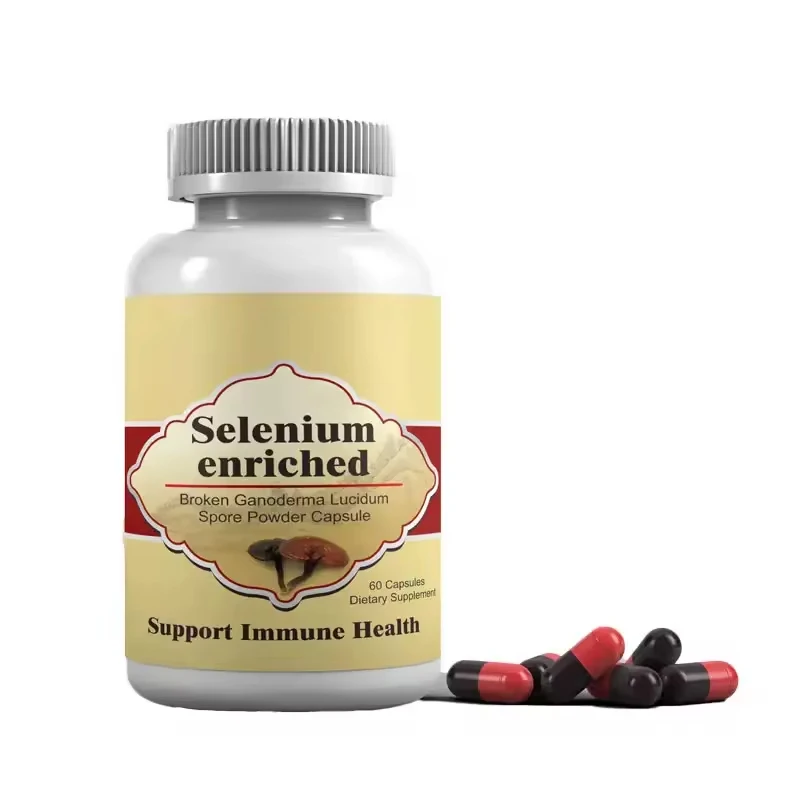 OEM Organic Reishi Shell-broken Ganoderma Lucidum Spore Powder Capsules Seed Mushroom Extract Supplements