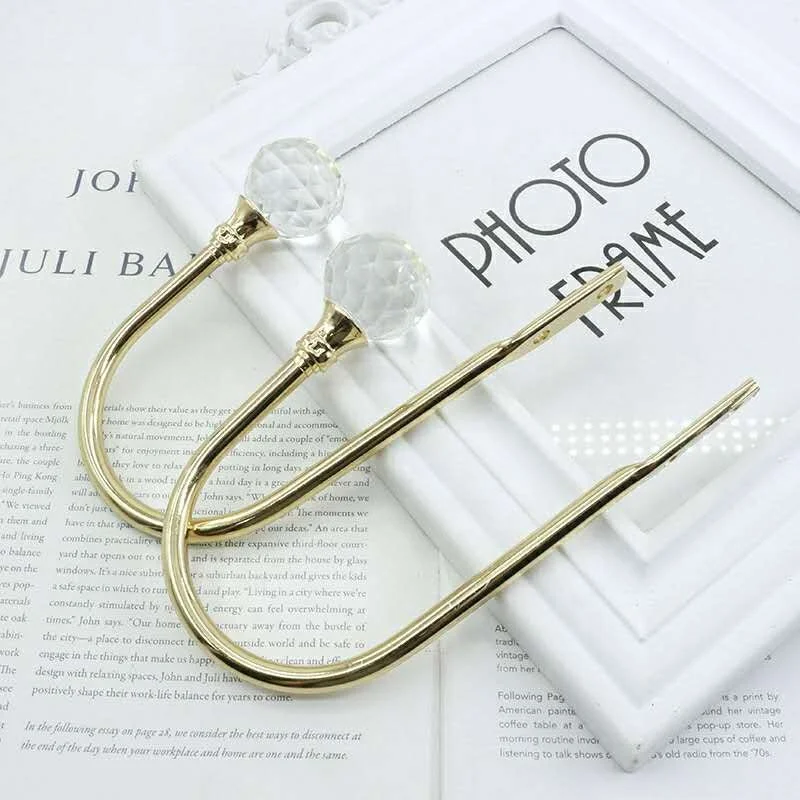 KEWOO high quality golden  color round simple luxury style wall curtain hook with rope for wall or door