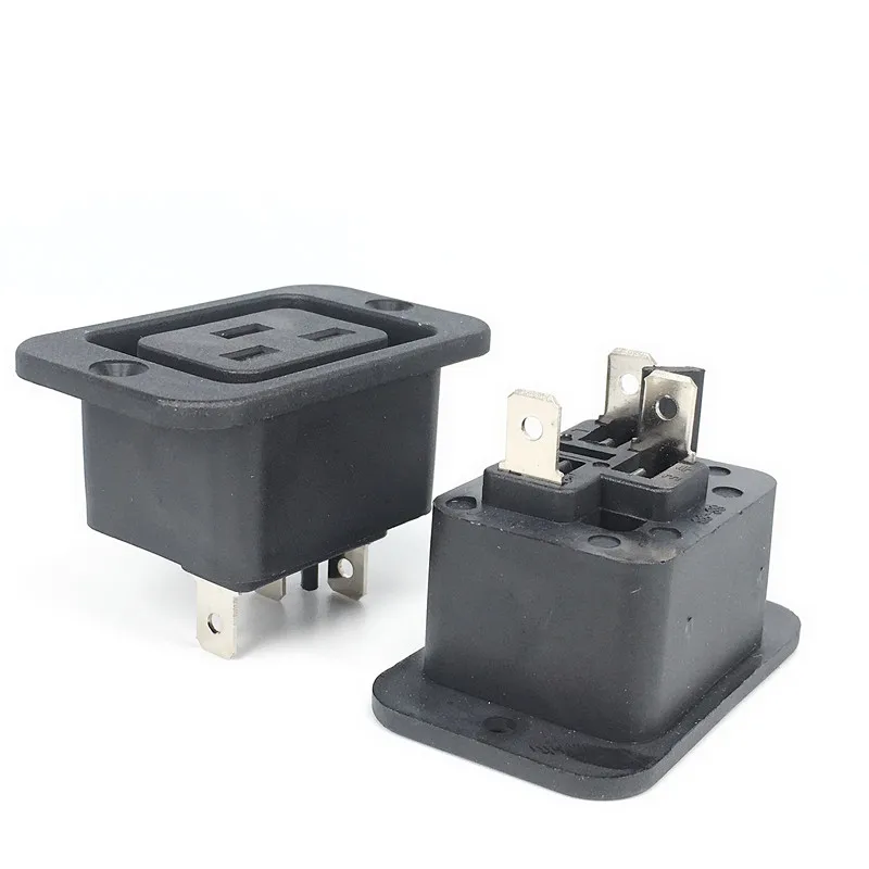 High quality IEC60320 C19 power socket with screw hole with certificate 16A250V female C19 power outlet for PDU UPS