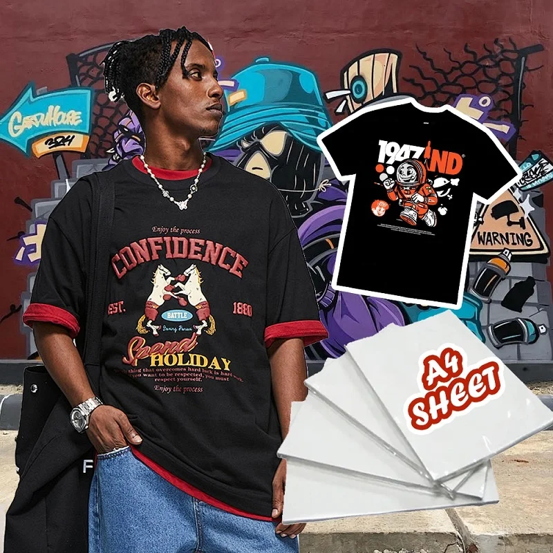 Clear transfer factory A4 A3 size dark laser no cut heat transfer paper Inkjet for dark cotton T-Shirts