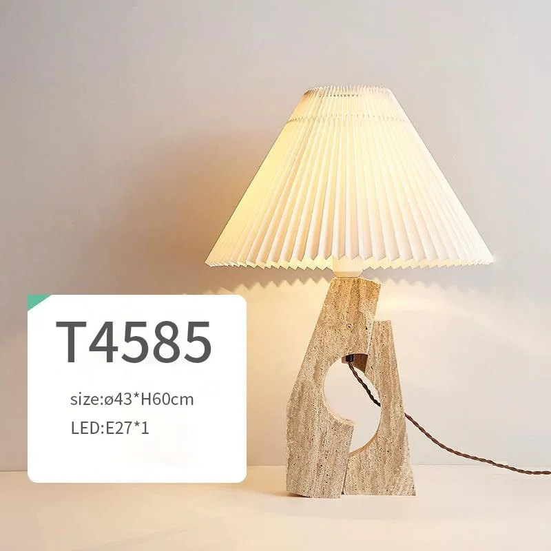 T4585 Travertine E27 lamp base art table designer desk lamp original design factory outlet.