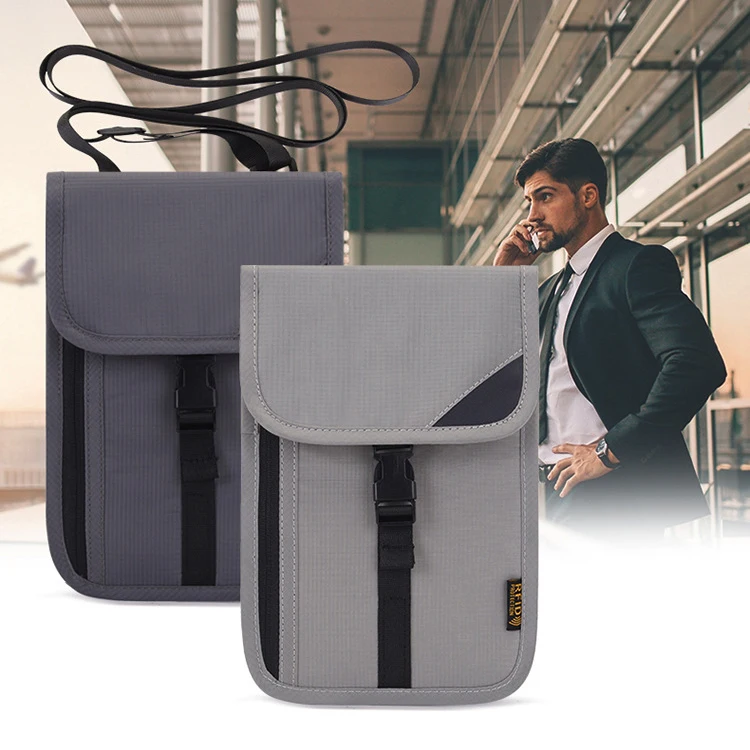 Neck Wallet RFID Blocking passport bag Holder Easy to Conceal Travel Pouch