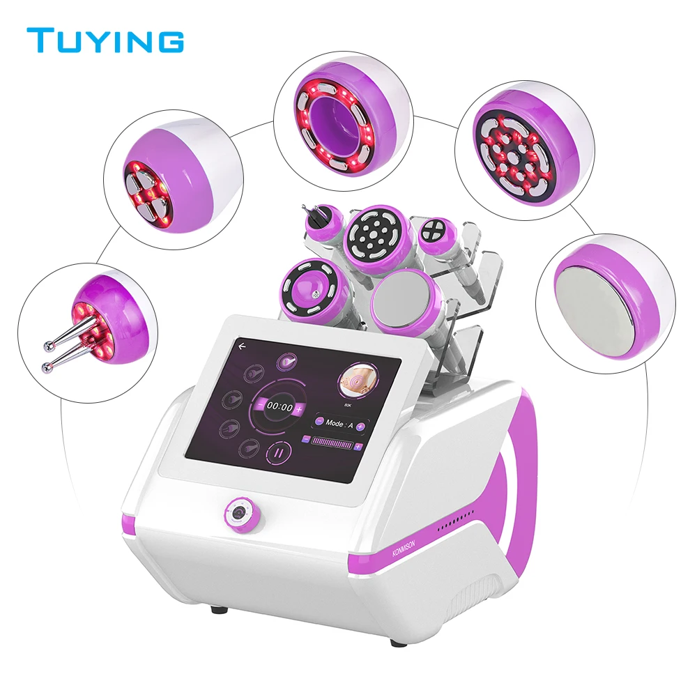 Two color 5 in 1 80 K cavitation Vacuum RF loss weight slimming machine for professional salon
