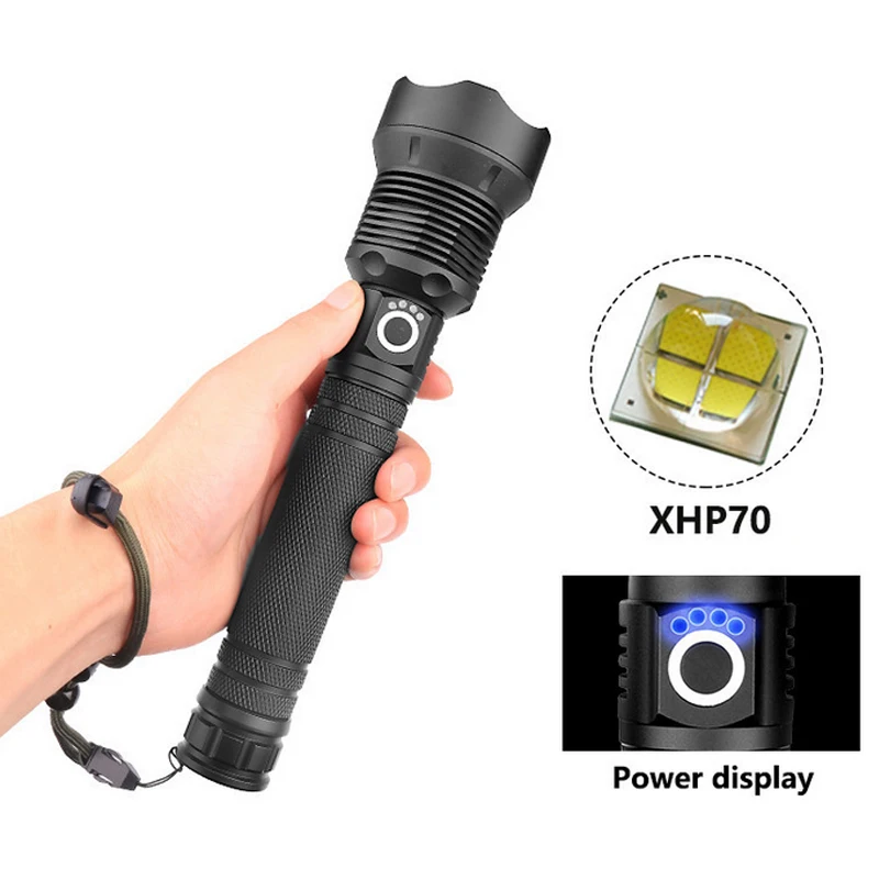 Горячая Распродажа фонарик мощный яркий XHP70 светодиодный USB Перезаряжаемый самый