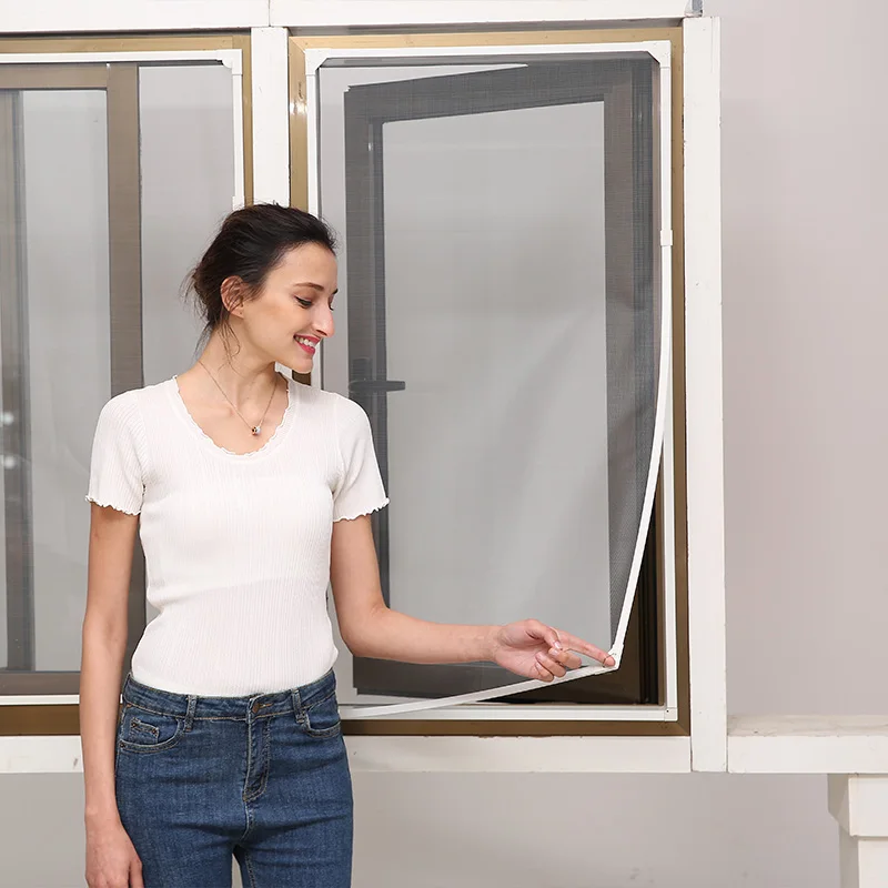 Популярный огнестойкий магнитный экран из стекловолокна, оконные сетки для насекомых