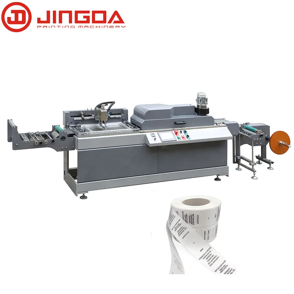 JDZ 2001 Single Color Elastic Textile Printing Press Satin Ribbon Silk Screen Label Printing Machine