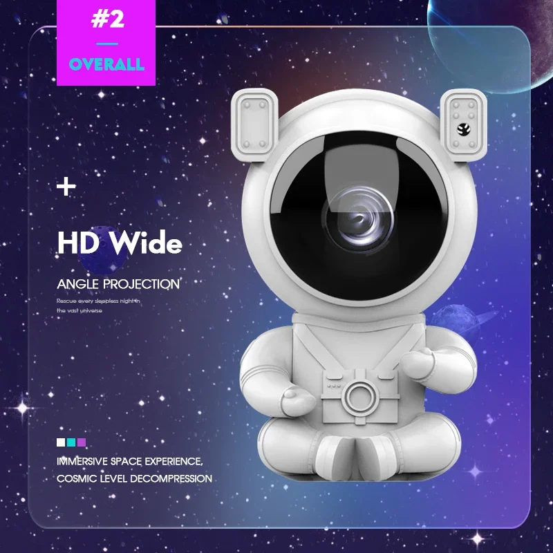 Smart Astronaut Galaxy Projection Light Small Starry Sky Projector Lamp Remote Control ABS PC RoHS Certified Residential Use