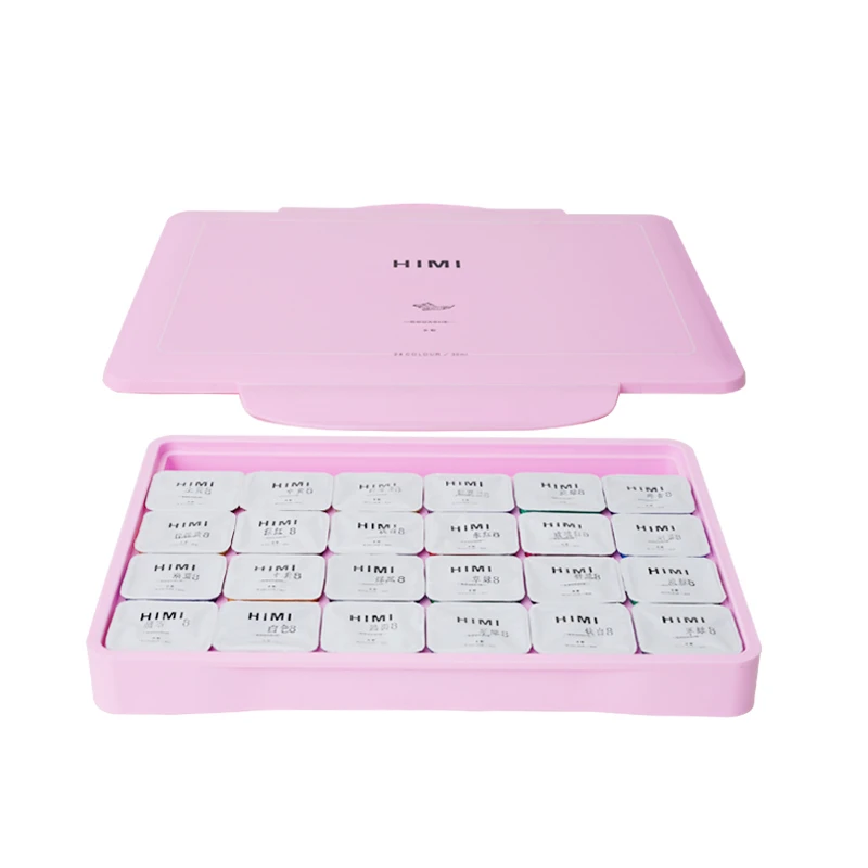 
The wholesale miay himi 24 color jelly gouache pigment set is 30ml, which is an important set for artists and painters 