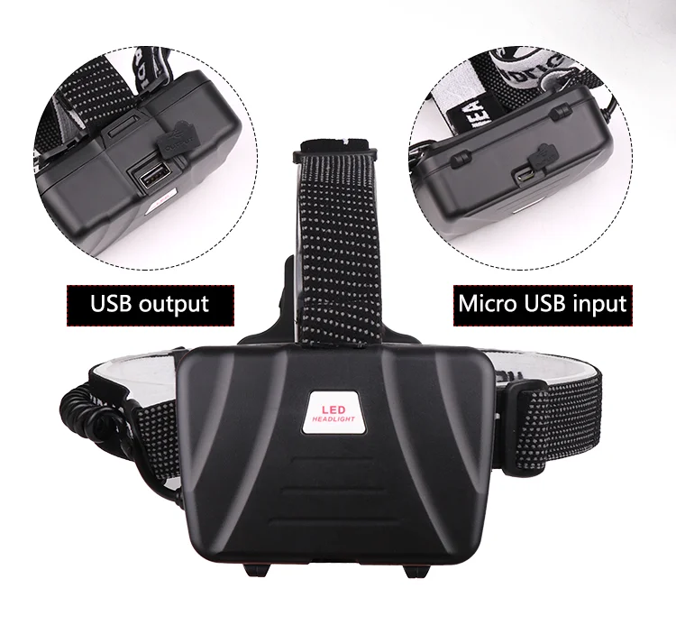 Super Bright USB Rechargeable Headlight 3000 Lumens Zoomable Waterproof 3 Modes For Hunting Headlamp XHP70.2 LED Headlamp