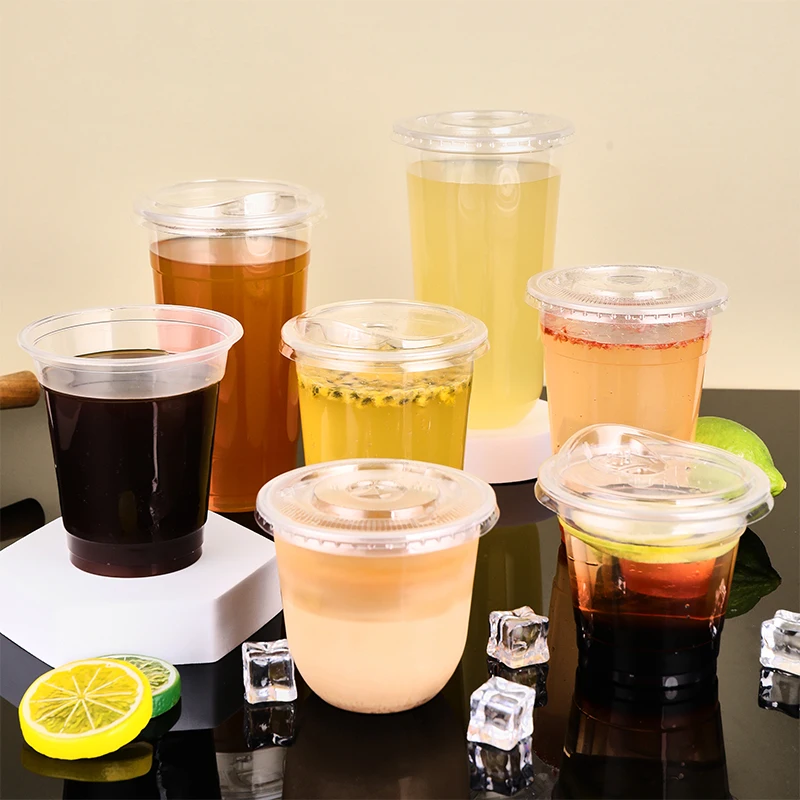 Plastic Water Cup Coffee Lids Ice Cream 32Oz Lid 24Oz Cold Tumbler 32 Oz Hard Custom Straw Drink Disposable Dessert Cups