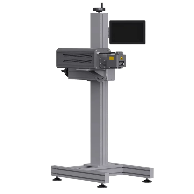 30w Integrated Online CO2 Flying Laser Marking Printing Machine for Food Plastic Bag Product Date Laser Printer