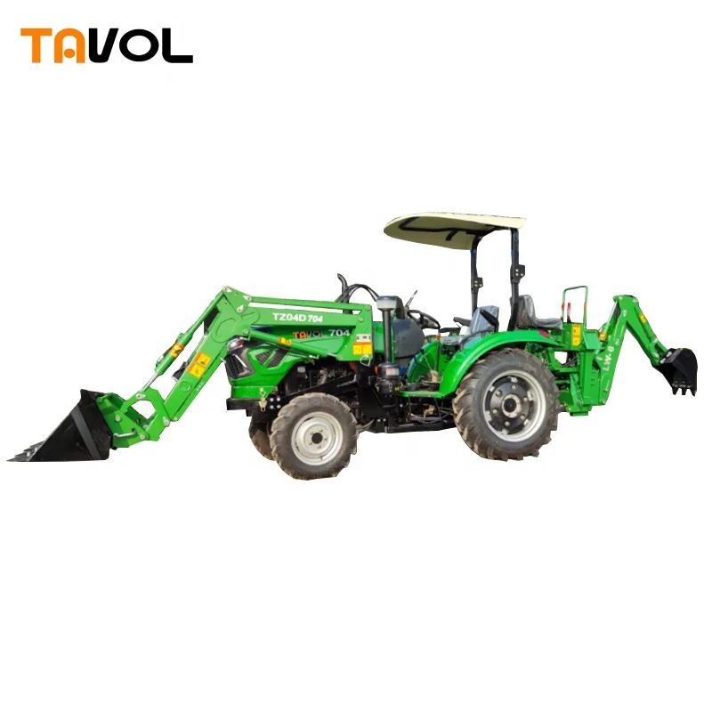 4X4 трактор 60HP 70HP 4WD компактный трактор с погрузчиком и экскаватором-погрузчиком