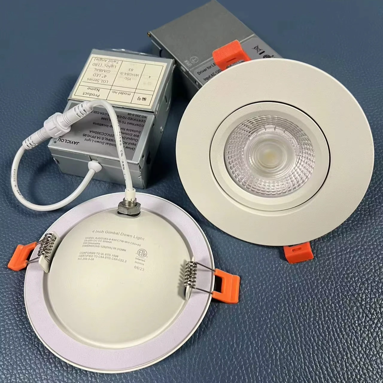 4 Inch Adjustable Rgb 5 Color Swivel Led Gimbal Recessed Light With Junction Box 6 Inch Aluminum Dimmable 15w Led Down Light