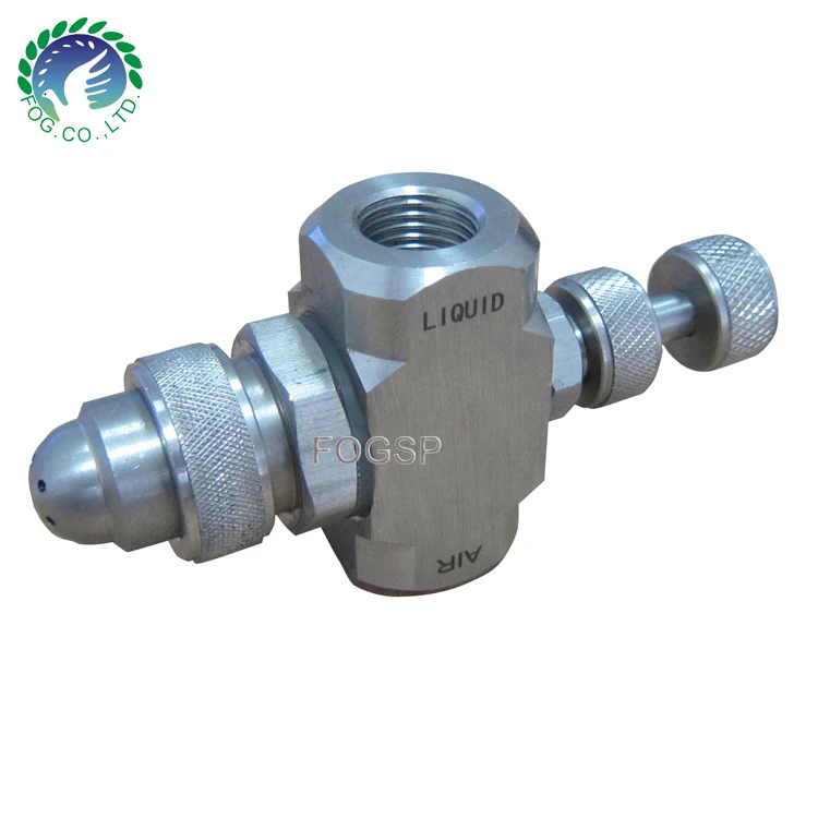 Two fluid nozzle, air water mixing nozzle