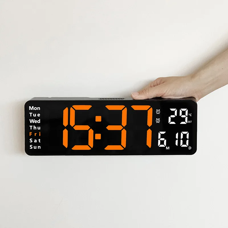 16 inch timetable rectangular large screen display clock living room led wall electronic digital alarm clock for bedroom