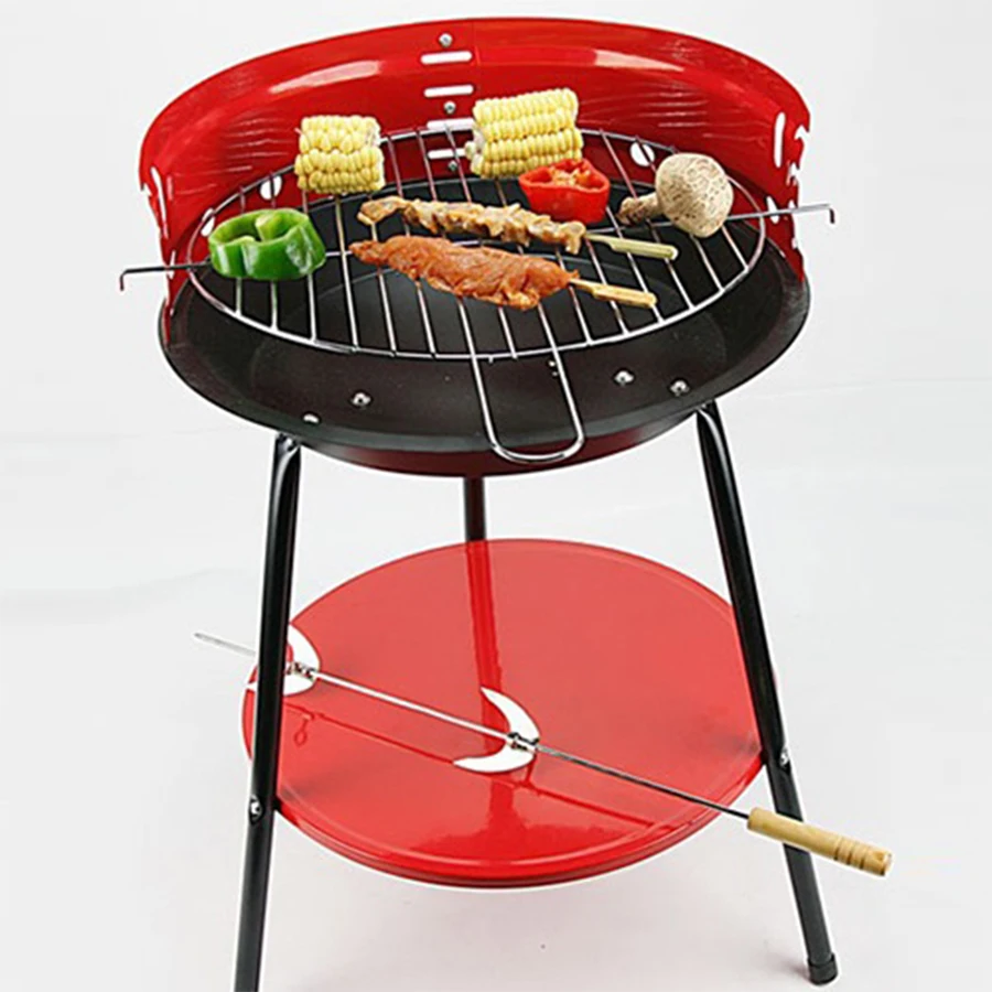 outdoor round shaped german mini 14 inch camping  kettle kamado grill bbq small portable charcoal grill