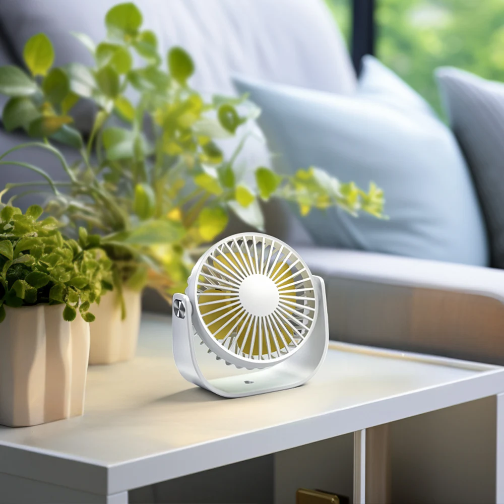 RTS 2024 new design portable household car outdoor usb fan rechargeable multi-color mini fan summer gift classic desktop fan