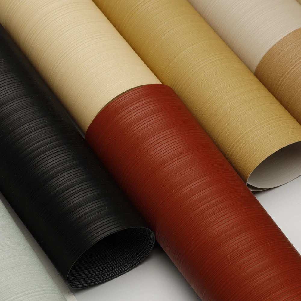Hot New Product Eco-friendly PVC Vinyl Wallpaper Rolls Wholesale Various Colors Vertical Texture Matte Wall Paper Leisure