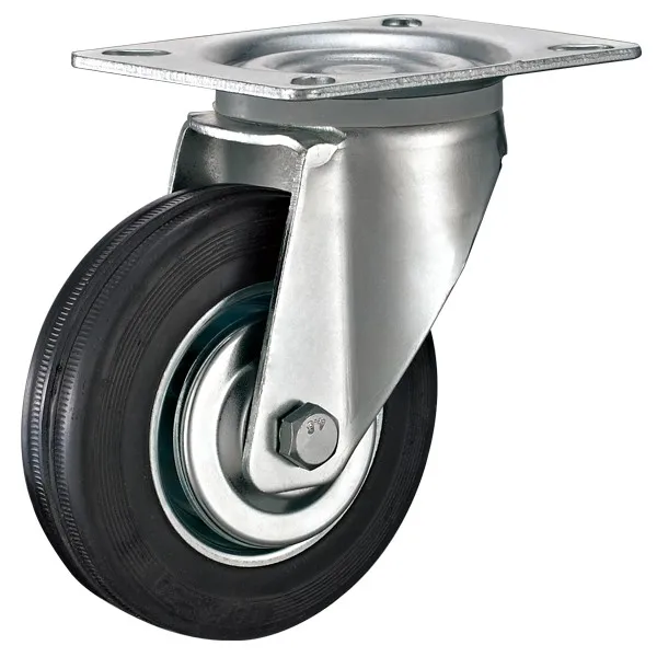 100*27mm top plate industrial rubber swivel caster wheel (1600478732658)