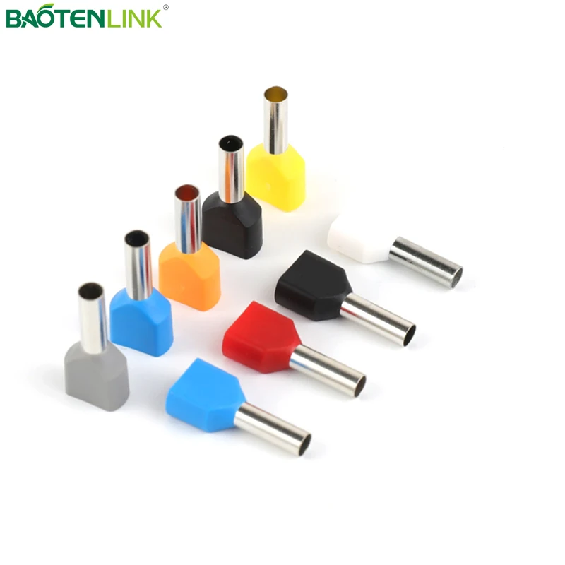 BAOTENG TE0508 electrical copper cord end crimp double wire crimping terminal
