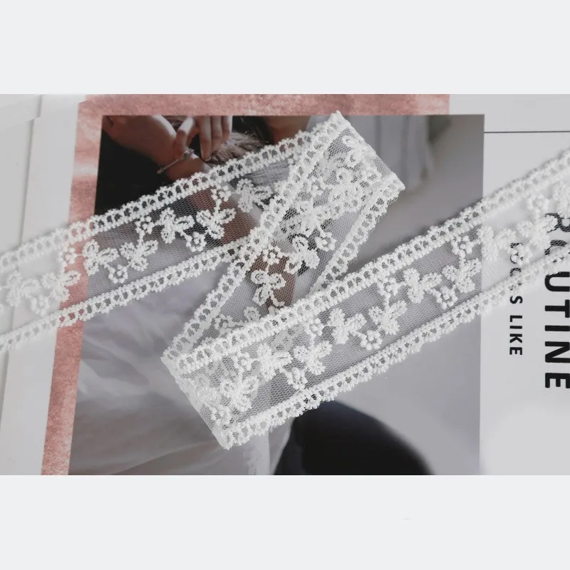 Embroidery White lace Diy Handmade Materials Clothing Headwear Accessories Gift Box Packaging Textile Accessories