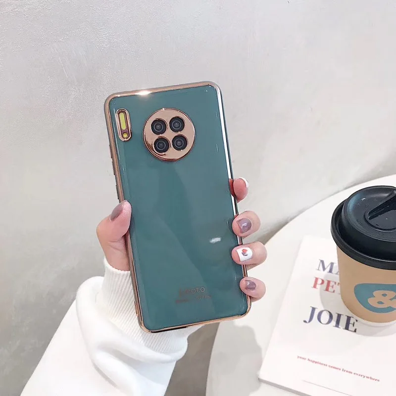 New Soft Gold Plated Electroplated TPU Cell Phone Case for Huawei P20 P30 P40 Mate 20 30 Pro Lite  Nova 3 4 5 6 3i 4E  Case