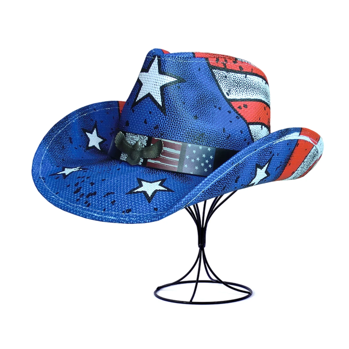 Stock Men Cowboy Hat Shapable Brim Sombreros Texas Western Paper Straw Hat Women Cowgirl Hat