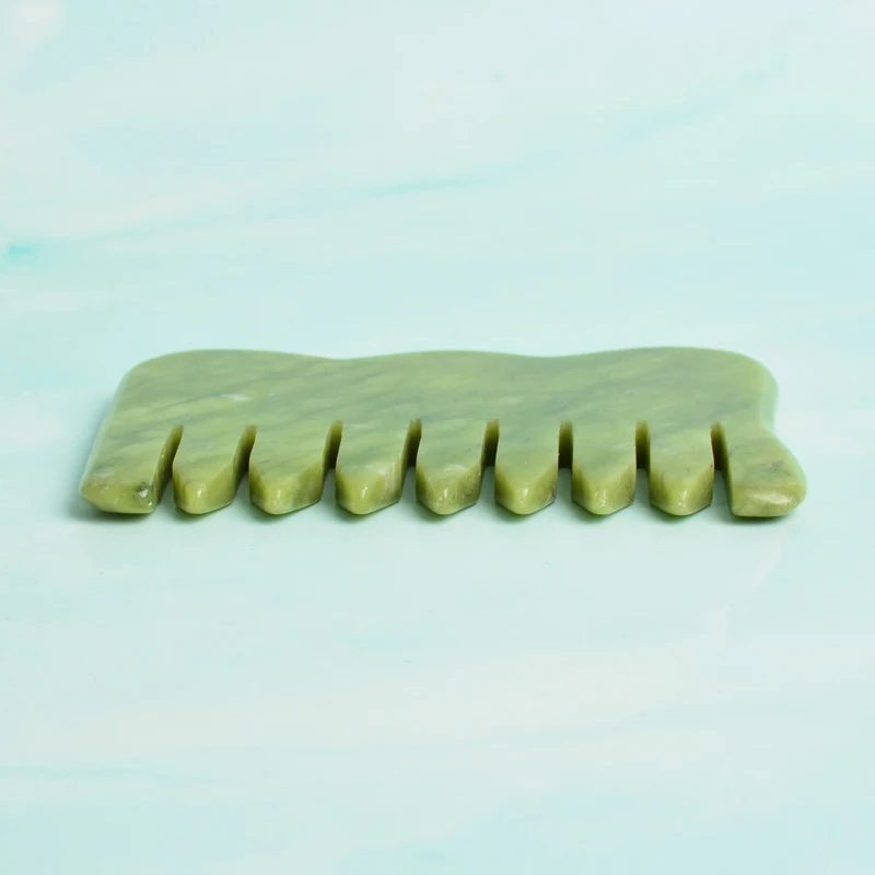 Hot sale hair combing natural melon sand facial treatment lifting massage jade hair comb set shave