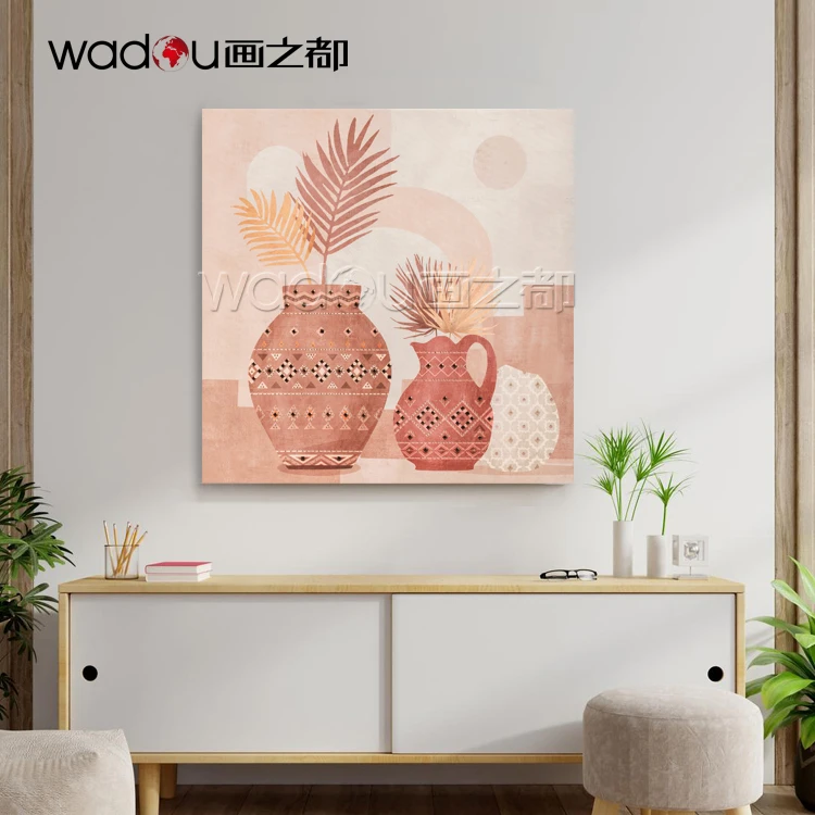 Wall Art Manufacturer Painting Vase On Waterproof Canvas With Studs Wall Art Pictures For Living Room Wall Decoration