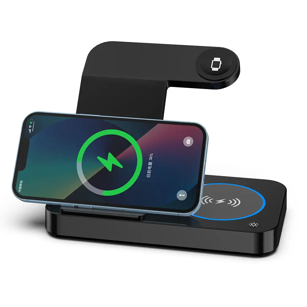 Wholesale Fast Charging Station Qi Phone Charger With Powerbank 15w 3 in 1 Wireless Charger Foldable