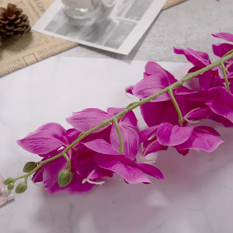 Wholesale real touch high simulation faux silk flowers cheap price artificial butterfly orchids phalaenopsis flower for wedding